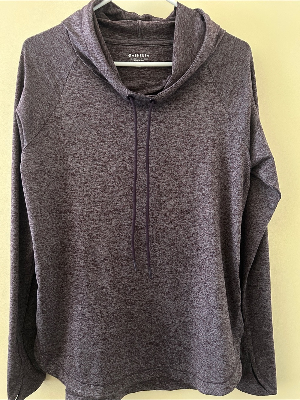 Athleta Plum Heather Cowl-Neck Pullover